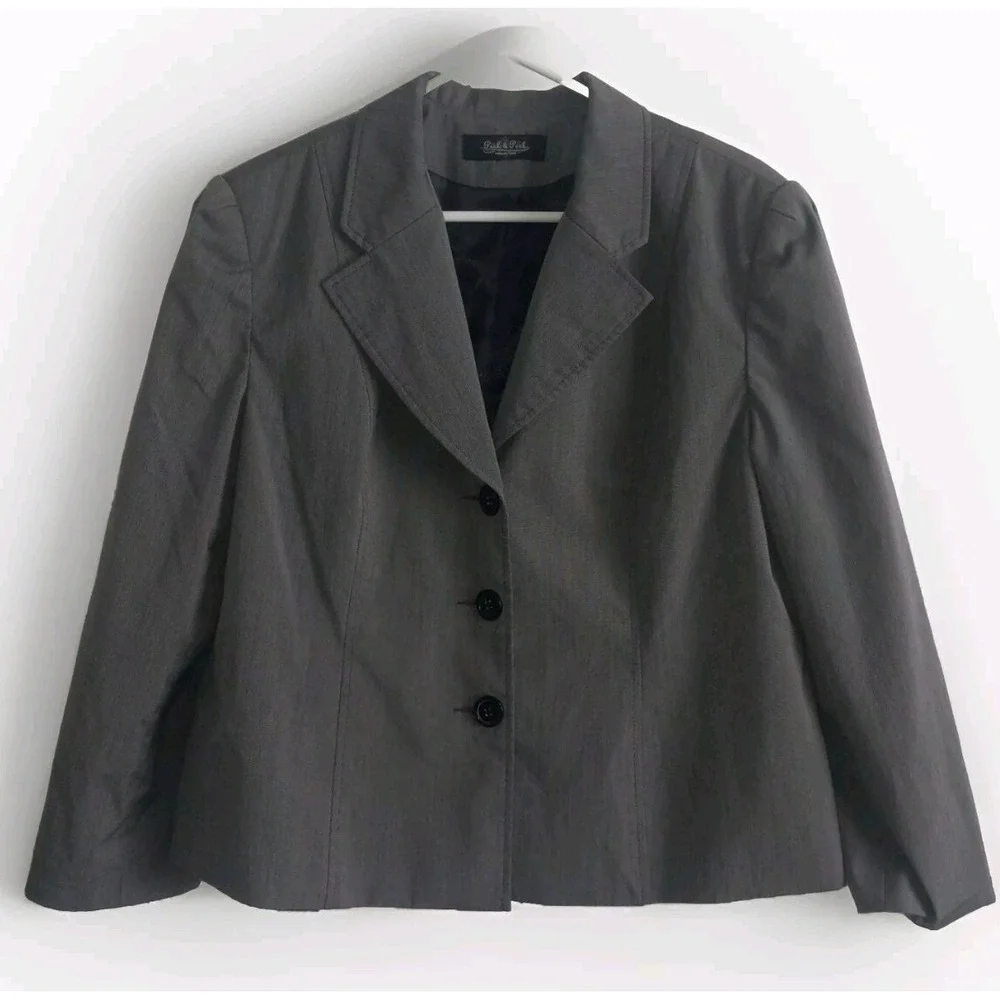Peck & Peck Women's Blazer Gray Size‎ 16 Petite